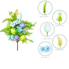 부활절 장식 인공 계란 꽃 지점 DIY 부케 행복한 부활절 거품 계란 나뭇 가지 룸 테이블 장식품, 04 Color 3, 1개