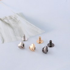 8mm 나사형 하트리벳 가죽공예 솔트레지, 1개, 블랙실버