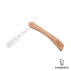 【CONQUEST】義大利 Proraso 專業橄欖木剃刀，不銹鋼直式剃刀，舒適手柄，專業級刮鬍刀, 1個, 1