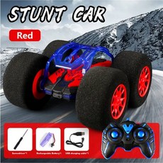 rc카 키덜트 호환 12 RC 4WD 원격 제어 자동차 모델 스폰지 휠 3 회전 스턴트 텀블링 선물, 2.red