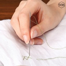 손바느질바늘 초보자용 대형 손바느질 바늘 스텐 재봉 손바늘 귀 넓은 바늘 10개 세트, 10개한세트