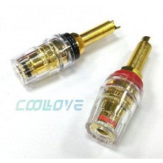 小白的生活工場*DIY 長腿 水晶音響/純銅鍍金/音箱接線柱/喇叭接線端子/香蕉插頭/音箱插座, 紅色