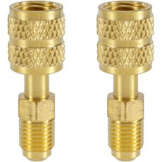 R410A 미니 스플릿 어댑터 2개입 5 16 SAE 암 1 4 수 플레어 충전 진공 포트 HVAC 덕트리스 에어컨 냉동 서비스용 고강도 황동 직선형 퀵 커플러 2326350