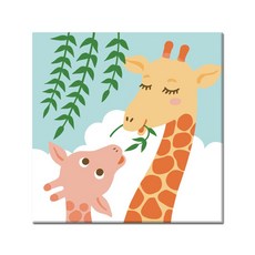 모모픽스페인팅 DIY 유화그리기 25 x 25 cm, 기린가족(B11), 1개