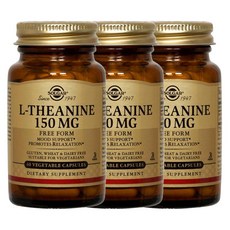 SOLGAR L-茶胺酸素食膠囊 150mg, 60顆, 3罐