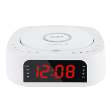 CD62 藍牙無線充電CD立體聲音響 CD/MP3/USB播放 FM收音機 鬧鐘貪睡 睡眠功能, 白色, CD62 立體聲音響