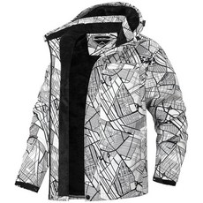 MAOYSSEN 남성용 방수 스키 재킷 따뜻한 겨울 후드 스노우보드 윈드브레이커 마운틴 스노우 코트 블랙 화이트 시티 XXL