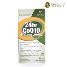 Genceutic Naturals 24小時輔酶Q10素食膠囊 100mg, 60顆, 1罐
