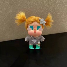 팝마트 크라이베이비 휴가일기 시리즈 인형옷 인형악세서리 인형은 불포함 인형옷만, 크라이베이비 인형키링 인형옷(인형불포함), 스타 헤어핀+그레이 스웨터+텀블러 펜던트 세트