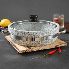 돌솥 비빔밥그릇 누룽지탕 돌냄비 받침대 1인용 직화, 1개, 30. 돌솥 20cm 뚜껑