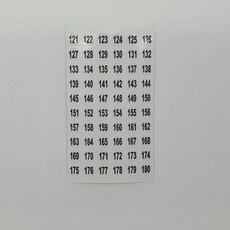 투명 원형 121-180 번호 넘버링스티커 숫자스티커 번호스티커 투명숫자스티커, 단일, 1개
