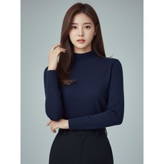 올포유 여성 솔리드 하프넥 니트 ALSHL9321-915