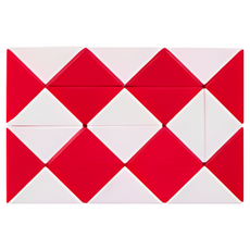 小小店舖 奇藝 小魔尺 迷你尺寸 孩童玩具 親子互動 360 自由旋轉 拼造型 益智玩具, 白紅, 1個