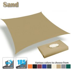 방수 직사각형 차양막 자외선 차단 오목형 썬스크린 어닝 캐노피 정원용 로프, 09 200X200CM, 12. Sand Kits