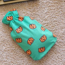 MUZIK TIGER 無業老虎 熱水袋 2L+綠色布套, 1套