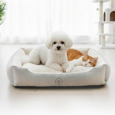 KOAPET 프리미엄 럭셔리 항균 탈취 반려동물 SILVER 침대 매트리스 쿠션 방석 3-in-1 (특허보유), 1개, 화이트 & 그레이