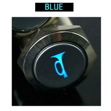 LED 순간 푸시 단추 금속 스위치 자동차 보트 스피커 벨 경적 16mm, 1) blue