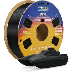 Overture PETG 트 .75mm 고속 3D 프린터 깔끔하게 감김 및 막힘 없음 kg 스풀2.2lbs 급속 치수 정확도 +- 0.02mm 대부분의 FDM 프린터블랙팩 장착, 2kg White 1-pack, 2kg