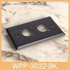 魔音傳腦 黑色全鋁壁插蓋板 雙孔插座蓋板 牆壁插座面板 (兩孔佳能座) WPP-302Z-BK, 1個