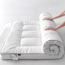 통세탁 사계절 두꺼운 10cm 침대 토퍼 매트리스, 화이트