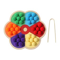 QDY 카운팅 매칭 게임 학습 운동을 위한 조기 학습 나무 보드 구슬 게임, 21.2cmx19.5cm, 화려한, 목재, 1개