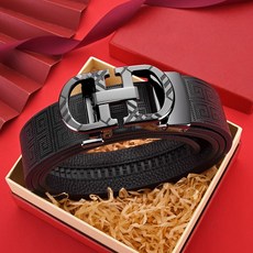 CKIRUV 남성 소가죽 자동벨트 기프트 세트