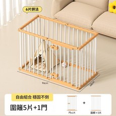 Taige 狗狗圍欄 5片+1門, 寵物圍欄6片 DIY自由組合, 1套