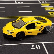 【台灣出貨】1:43合金超跑模型車，仿真警車合金模型，兒童玩具賽車, 【賽道版】藍博-黃, 1個