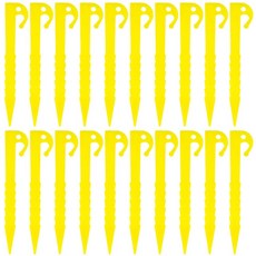 20pcs 5.7in 플라스틱 텐트 말뚝 헤비 듀티 텐트 못 스파이크 후크 원예 용 경량 스테이크 네일 타포린 캠핑 야외, 노란색
