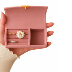 르붐 휴대용보석함 여행용 주얼리 악세서리 보관함, 1개, 빈티지핑크