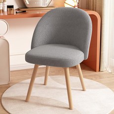 의자 스툴 파우더룸 보조 침실용 메이크업 카페 스타일, 연회색 램스울