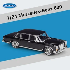 WELLY 1:24 메르세데스-벤츠 600 합금 자동차 모델 다이캐스트 클래식 레트로 오래된 시뮬레이션 컬렉션, 02 Black, 1개