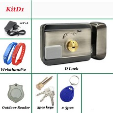 전자 모터 문짝 잠금 게이트 손목 밴드 팔찌 지능형 실린더 장치 RFID 액세스 제어 12V 125Khz, 04 KitD1 NO WIFI, 1개
