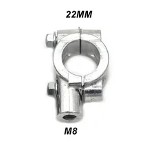 1PC 22mm M8 M10 오토바이 어댑터 클램프베이스 캐노피 브래킷 개조 백미러 핸들 바 미러 마운트 홀더 액세, 01 M8-Silver, 1개