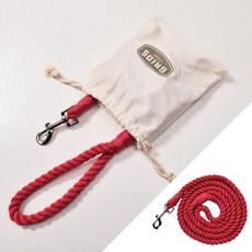 12mm 순면 리드줄 애견 강아지 로프 소형견 중형견 대형견 목줄, 1개, 레드