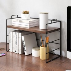 엔조이리빙 미니선반 책상선반 책꽂이 MS 미니수납선반, 1단, 월넛