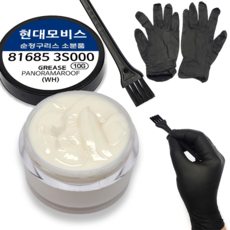 현대모비스 81685-3S000 파노라마 썬루프 전용 순정 구리스 소분 수리 소음 잡음 해결 816853S000 브러시 니트릴장갑 슬라이딩도어 잡소리 뻑뻑함 문제 방법 DIIY, 컨텐츠 참조, 81685 3S000