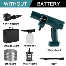 6 IN 1 무선 고압 세척기 거품 발생기 브러시리스 세차 건 3500W 200Bar 마키타 18V 배터리 사용 청소 기계, 3) Wtihout Battery  EU 플러그, 3) Wtihout Battery - EU 플러그, 3) Wtihout Battery  EU 플러그