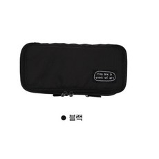 모닝글로리 정리대마왕 봉제필통 파우치형 꼬맹이샵, 블랙, 1개