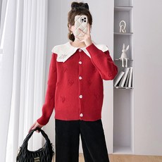 임부복 가을 겨울 나른한 니트 카디건 코트 임부 패션 스웨터