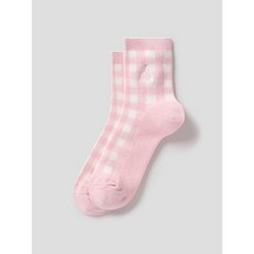 매장정품 빈폴 BEANPOLE ACCESSORY 여성 깅엄체크 중목 양말 - 라이트 핑크 250164