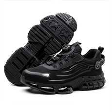 透氣緩震工作鞋 防砸透氣輕量工作鞋 免綁鞋帶 戶外登山鞋