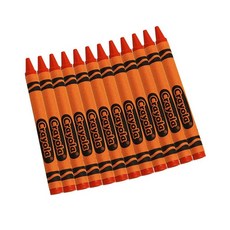 크레욜라 미국매장정품+ Crayola 크레용 화이트 단색 리필 벌크 12개 학용품 1845372, 주황색._12 Count (Pack of 1)
