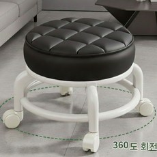 루프메이드 무소음 쿠션 바퀴의자 앉은뱅이 의자, 블랙, 1개