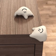 DFMEI 兒童桌角防撞護角防磕碰傢俱轉角護邊保護套抽油煙機卡通硅膠包角, 杏色:如圖