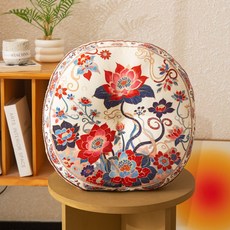 10묶음 원형대방석 대쿠션 인테리어 푹신한 두꺼운 좌식 원형 쿠션 방석, 스텝 플로럴 10개