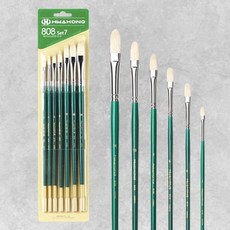 화홍 유화&아크릴 겸용붓 No.808(F) 7본조 Set