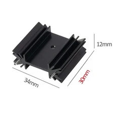 5Pcs TO-220 삼극관 MOS 트랜지스터 튜브 히트싱크 라디에이터 쿨러 34X12MM H25mm H30mm 핀 IC 알루미늄, 02 H30mm