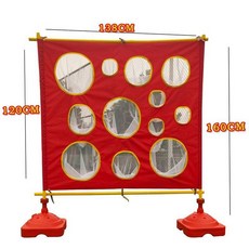 물풍선 판 과녁 공 게임 운동장 던지기 축제 운동회 보드, 빨간색+대형공 6개+중형공 6개+소형공 12개, 1개