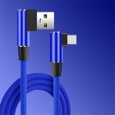 5A 40W USB C 케이블 90도 엘보우 고속 충전기 데이터 코드 고속 데이터 전송 와이어 타입 C 퀵 차지 케이블, 1 5미터, [02] Blue For Type C